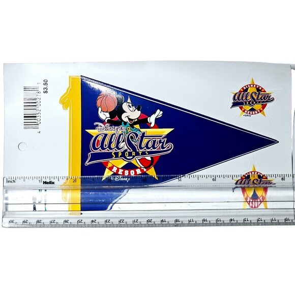 Disney Resort Paris 2004 Pin & Sticker Allstars Mickey Mouse USA LOT New Vintage - Picture 6 of 7